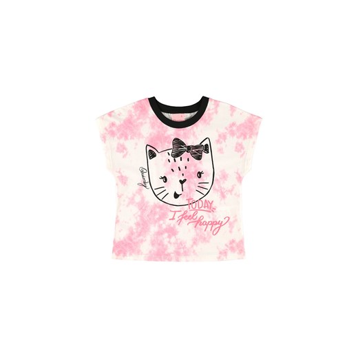 Bawełniany t-shirt dziewczęcy z kotem ze sklepu 5.10.15 w kategorii Bluzki dziewczęce - zdjęcie 169715848