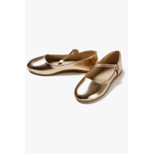Złote eleganckie buty dziewczęce balerinki - 5.10.15. ze sklepu 5.10.15 w kategorii Balerinki dziecięce - zdjęcie 169716066