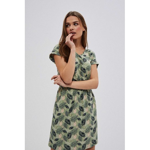 Zwiewna sukienka damska zielona z roślinnym nadrukiem XXL 5.10.15 okazyjna cena