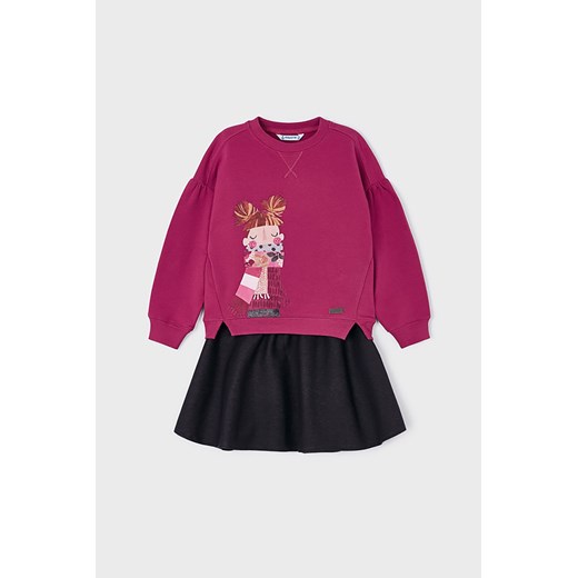 Komplet dziewczęcy szara spódnica + fuksjowa bluza ze sklepu 5.10.15 w kategorii Komplety dziewczęce - zdjęcie 169716175
