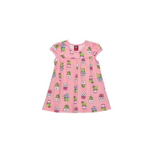 Różowa bawełniana sukienka niemowlęca w kaktusy ze sklepu 5.10.15 w kategorii Sukienki niemowlęce - zdjęcie 169716206