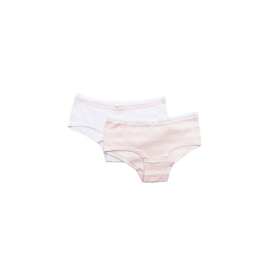 Majtki dziewczęce panty - gładkie białe, białe w różowe paski - 2 pak Ews 164 5.10.15