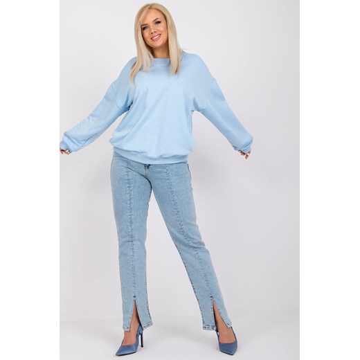 Jasnoniebieska bluza dresowa plus size z bawełny Mischa ze sklepu 5.10.15 w kategorii Bluzy damskie - zdjęcie 169716546