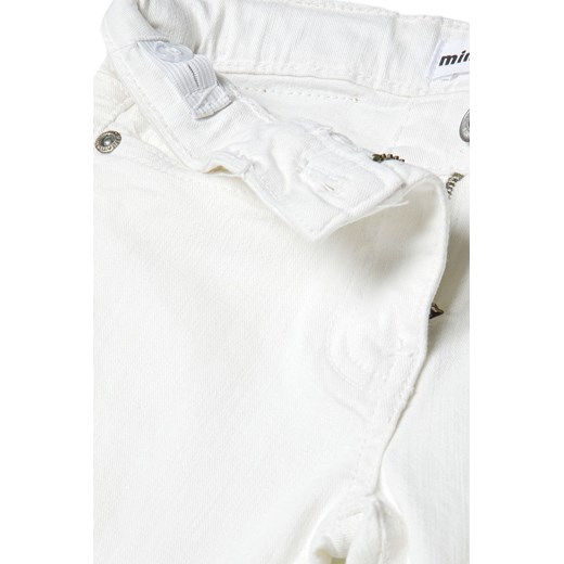 Białe spodnie jeansowe niemowlęce rozkloszowane Minoti 92/98 okazyjna cena 5.10.15