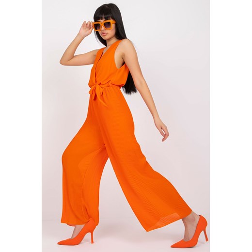 Kombinezon z wiązaniem w pasie pomarańczowy Italy Moda one size 5.10.15