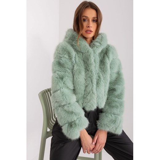 Krótka kurtka ze sztucznego futra pistacjowy L/XL 5.10.15 promocja
