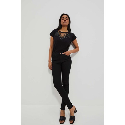 Spodnie jeansowe damskie typu rurki czarne ze sklepu 5.10.15 w kategorii Jeansy damskie - zdjęcie 169717036