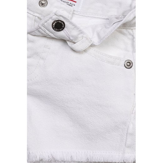 Jeansowe szorty z dekoracyjnym wykończeniem nogawek dziewczęce - białe Minoti 98/104 promocja 5.10.15