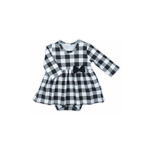 Bawełniana sukienka- body niemowlęce w kratkę ze sklepu 5.10.15 w kategorii Body niemowlęce - zdjęcie 169717435