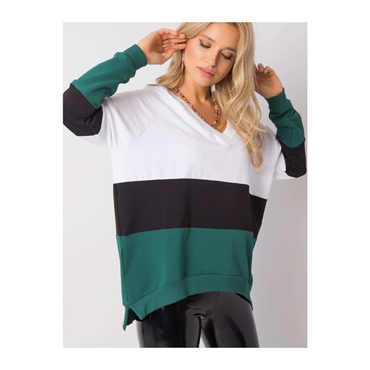 Bluza dresowa damska biało-zielona ze sklepu 5.10.15 w kategorii Bluzy damskie - zdjęcie 169717488