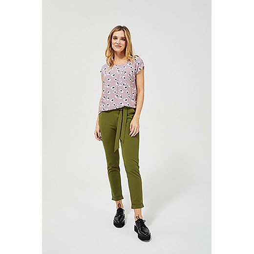 Spodnie damskie typu cygaretki - oliwkowe ze sklepu 5.10.15 w kategorii Spodnie damskie - zdjęcie 169717558
