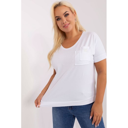 Kobaltowa bawełniana bluzka damska plus size ze sklepu 5.10.15 w kategorii Bluzki damskie - zdjęcie 169717838