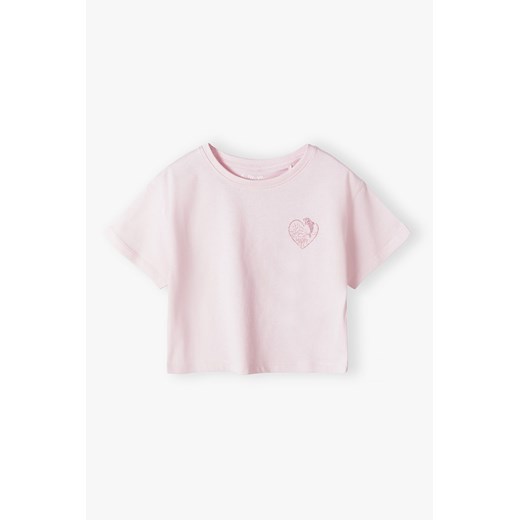 Różowy crop top dla dziewczynki ze sklepu 5.10.15 w kategorii Bluzki dziewczęce - zdjęcie 169718065