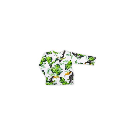 Bawełniana koszulka z długim rękawem w tropikalny wzór TUKAN ze sklepu 5.10.15 w kategorii Kaftaniki i bluzki - zdjęcie 169718249