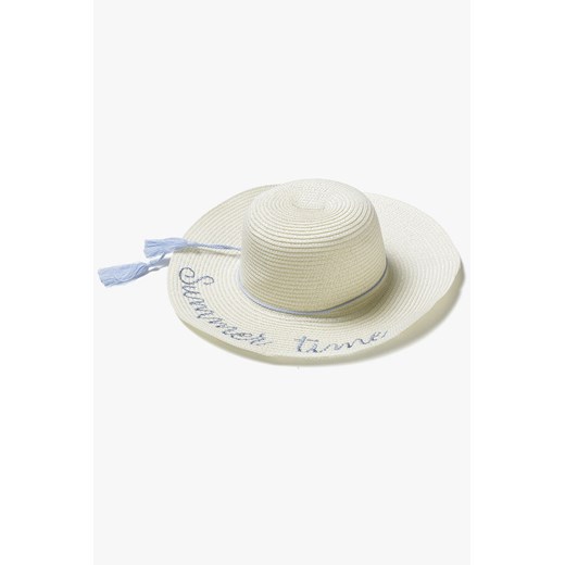 Słomkowy kapelusz dziewczęcy z napisem Summer Time ze sklepu 5.10.15 w kategorii Kapelusze damskie - zdjęcie 169718329