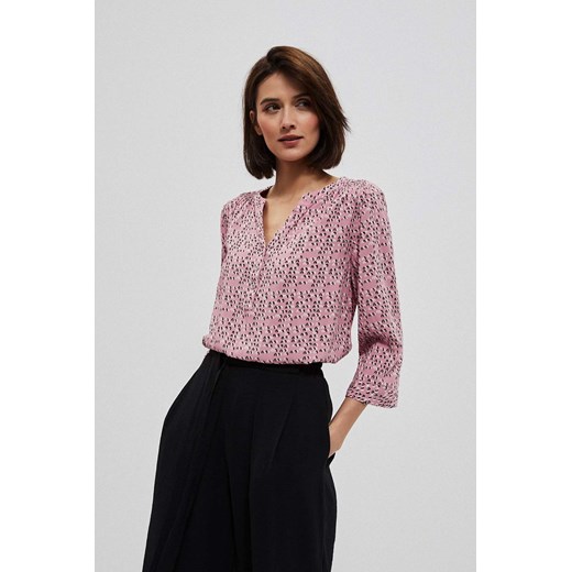 Koszula damska nierozpinana we wzorki różowa ze sklepu 5.10.15 w kategorii Bluzki damskie - zdjęcie 169718517