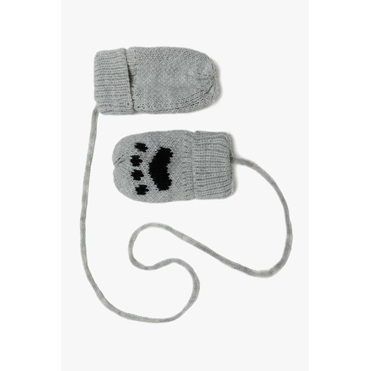 Rękawiczki niemowlęce z łapkami szare ze sklepu 5.10.15 w kategorii Rękawiczki dziecięce - zdjęcie 169718678