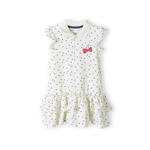 Biała sukienka bawełniana dla niemowlaka w gwiazdki ze sklepu 5.10.15 w kategorii Sukienki niemowlęce - zdjęcie 169718729