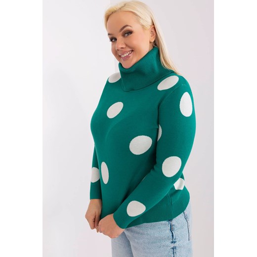 Sweter plus size z długim rękawem morski ze sklepu 5.10.15 w kategorii Swetry damskie - zdjęcie 169718898