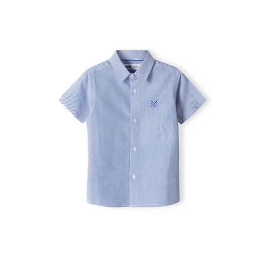 Błękitna koszula bawełniana dla chłopca z krótkim rękawem Minoti 98/104 5.10.15