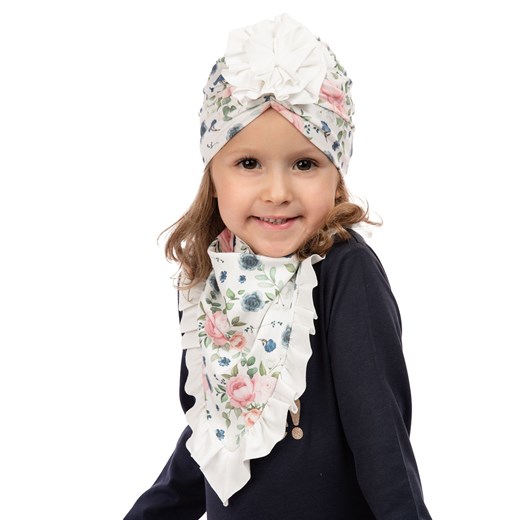 Czapka dziewczęca w kwiatki - turban PUNIA ze sklepu 5.10.15 w kategorii Czapki dziecięce - zdjęcie 169719136