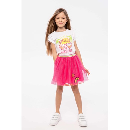Różowa spódnica krótka dziewczęca z cekinami ze sklepu 5.10.15 w kategorii Spódnice dziewczęce - zdjęcie 169719216