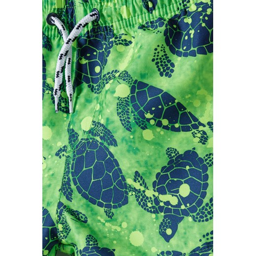 Zielone szorty kąpielowe dla chłopca w żółwie Minoti 128/134 5.10.15