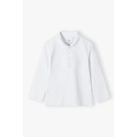 Biała elegancka bluzka chłopięca polo - długi rękaw ze sklepu 5.10.15 w kategorii T-shirty chłopięce - zdjęcie 169719515