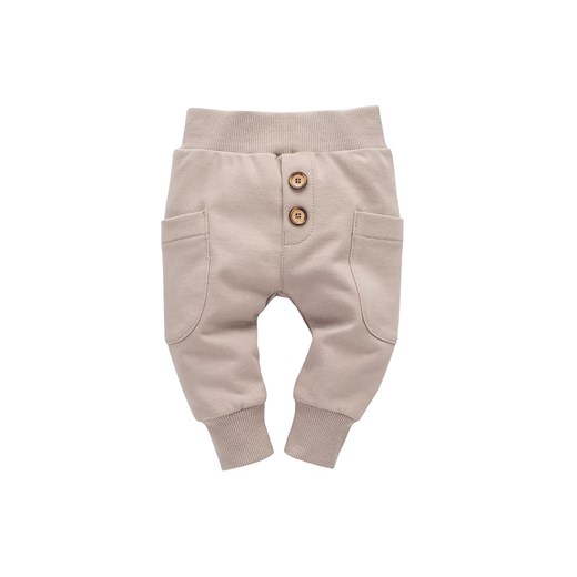 Bawełniane spodnie Wooden Pony - beżowe Pinokio 80 5.10.15