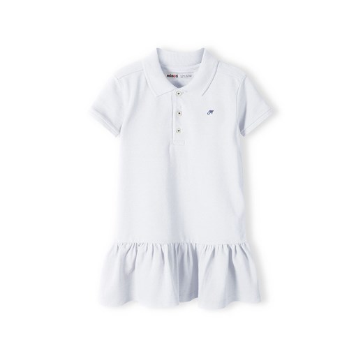Biała sukienka polo z krókim rękawem dla dziewczynki ze sklepu 5.10.15 w kategorii Sukienki dziewczęce - zdjęcie 169720087