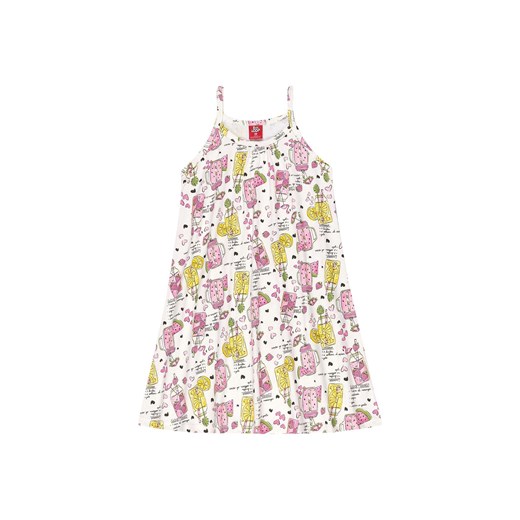 Bawełniana sukienka w kwiatki  z cienkimi ramiączkami ze sklepu 5.10.15 w kategorii Sukienki dziewczęce - zdjęcie 169720328