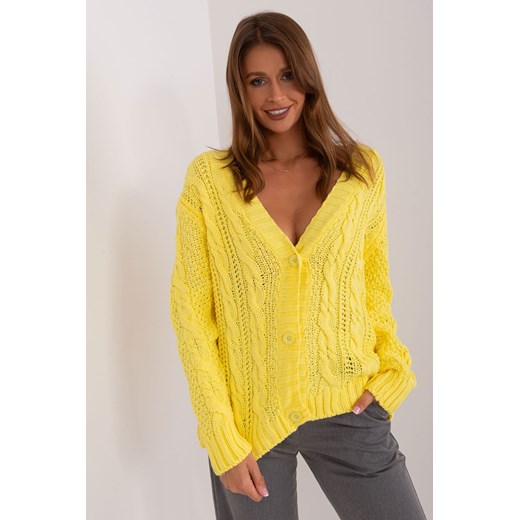 Sweter rozpinany z wełną żółty ze sklepu 5.10.15 w kategorii Swetry damskie - zdjęcie 169720355