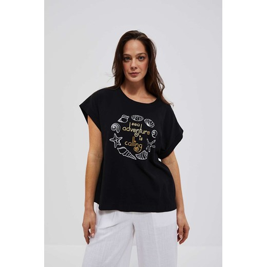 Koszulka damska z nadrukiem czarna ze sklepu 5.10.15 w kategorii Bluzki damskie - zdjęcie 169720606