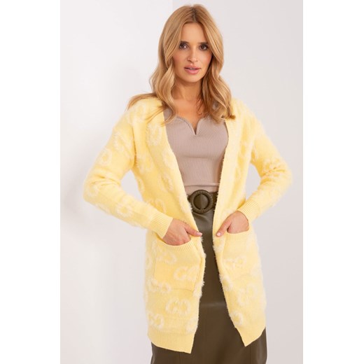 Kardigan z kieszeniami jasny żółty ze sklepu 5.10.15 w kategorii Swetry damskie - zdjęcie 169720827