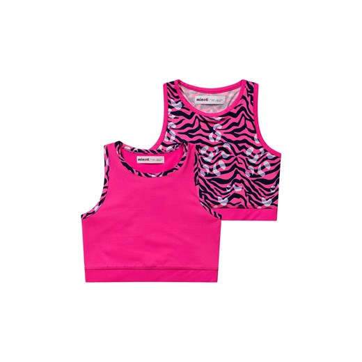 Top sportowy dla małej dziewczynki 2-pack różowy i w panterkę ze sklepu 5.10.15 w kategorii Bluzki dziewczęce - zdjęcie 169720868