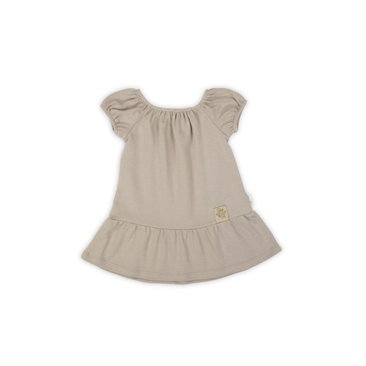 Bawełniana sukienka niemowlęca - beżowa ze sklepu 5.10.15 w kategorii Sukienki niemowlęce - zdjęcie 169720906