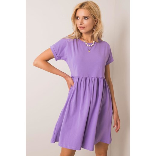 Rue Paris Sukienka z krótkim rękawem - fioletowy ze sklepu 5.10.15 w kategorii Sukienki - zdjęcie 169721305