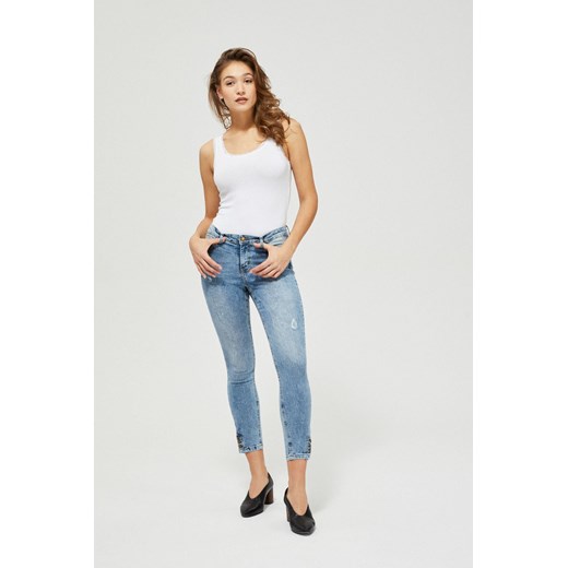 Jeansy skinny z guzikami niebieskie ze sklepu 5.10.15 w kategorii Jeansy damskie - zdjęcie 169721629