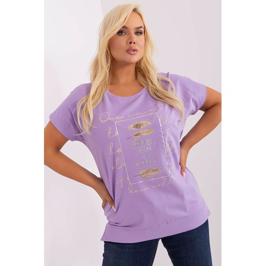 Jasnofioletowa bluzka plus size z rozcięciami ze sklepu 5.10.15 w kategorii Bluzki damskie - zdjęcie 169721735