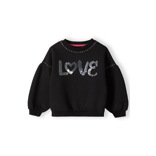 Czarna bluza nierozpinana dziewczęca- Love ze sklepu 5.10.15 w kategorii Bluzy dziewczęce - zdjęcie 169721765