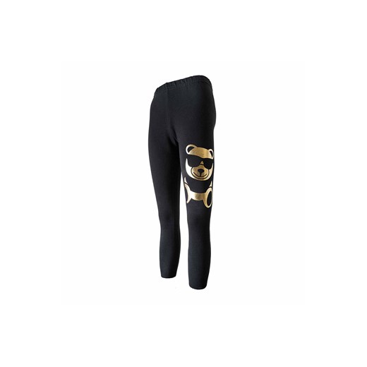 Dziewczęce legginsy czarne ze złotym misiem ocieplane ze sklepu 5.10.15 w kategorii Spodnie dziewczęce - zdjęcie 169721815