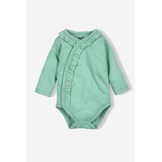 Body niemowlęce z bawełny organicznej dla dziewczynki - zielone - Nini ze sklepu 5.10.15 w kategorii Body niemowlęce - zdjęcie 169721867