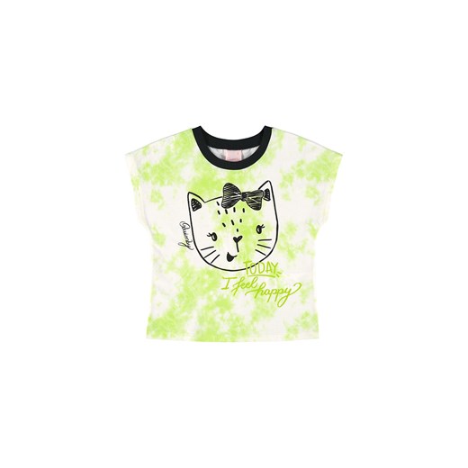Bawełniany t-shirt dziewczęcy z kotem ze sklepu 5.10.15 w kategorii Bluzki dziewczęce - zdjęcie 169721967