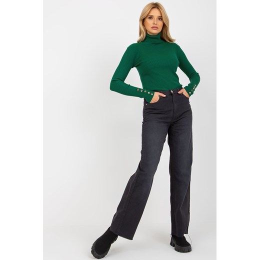 Grafitowe szerokie spodnie jeansowe FRESH MADE ze sklepu 5.10.15 w kategorii Jeansy damskie - zdjęcie 169721995