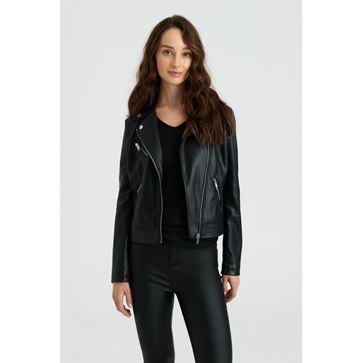 Kurtka damska ze skóry ekologicznej - czarna Greenpoint 36 wyprzedaż 5.10.15