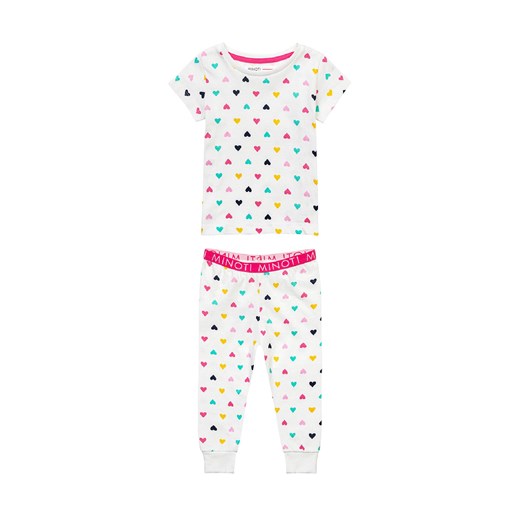 Biała pidżama niemowlęca z krótkim rękawem w serca ze sklepu 5.10.15 w kategorii Piżamy dziecięce - zdjęcie 169722266