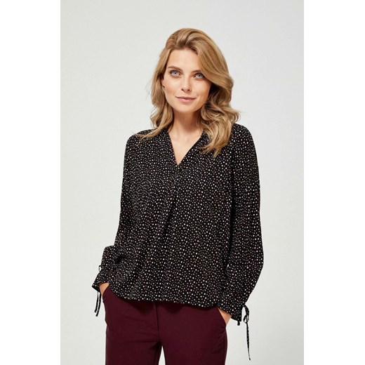 Czarna wiskozowa koszula damska z drobnym wzorem ze sklepu 5.10.15 w kategorii Bluzki damskie - zdjęcie 169722518