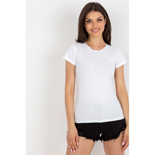 Biały damski t-shirt basic z okrągłym dekoltem ze sklepu 5.10.15 w kategorii Bluzki damskie - zdjęcie 169722565