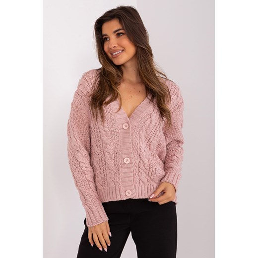 Jasnoróżowy sweter rozpinany z wełną ze sklepu 5.10.15 w kategorii Swetry damskie - zdjęcie 169722729