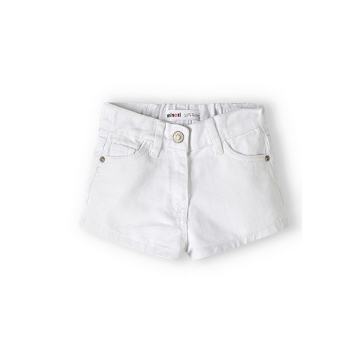 Białe krótkie spodenki jeansowe dla dziewczynki ze sklepu 5.10.15 w kategorii Spodenki dziewczęce - zdjęcie 169722805